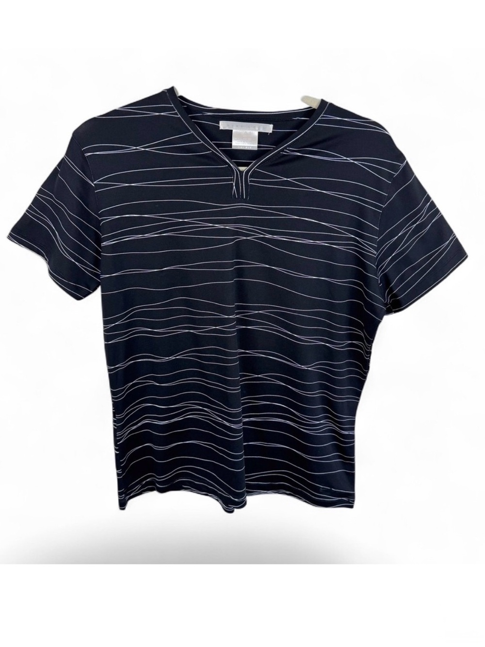 Nike Black Short Sleeve Tee with White Wave Lines